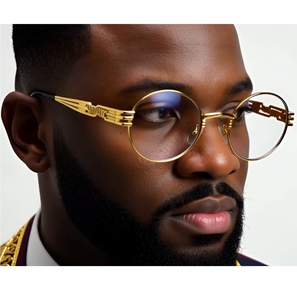 Eye Glasses Gold Clear Glasses Street Wear Cholo Migos Trendy Shades Retro Gafas